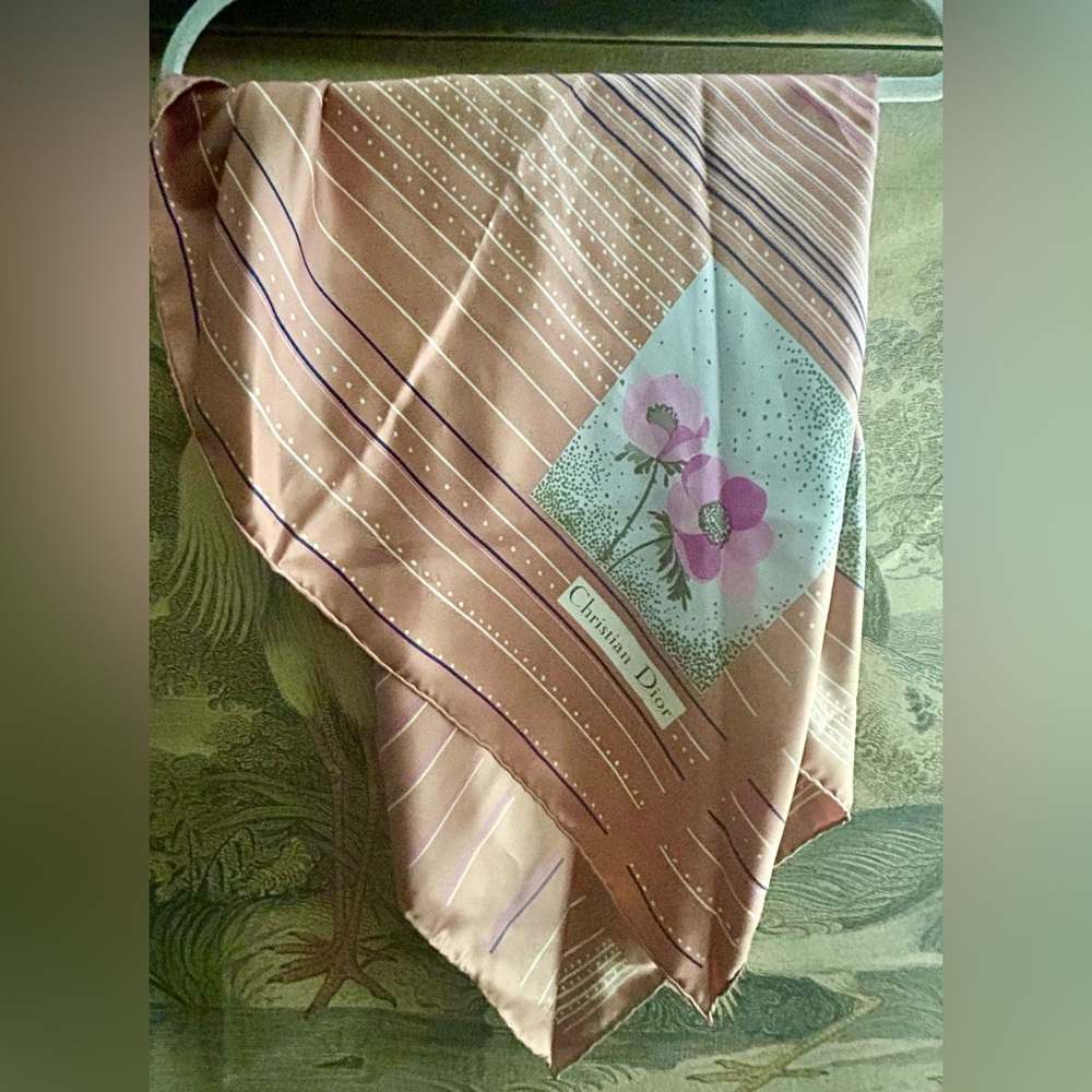 Beautiful Christian Dior Silk Hand Rolled Stitch Scarf * - Picture 3 of 8